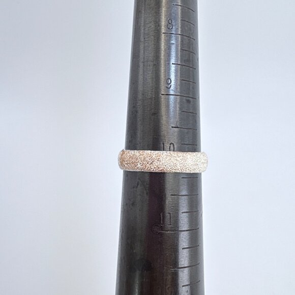 VTG Solid Sterling SIlver 925 Rough Texture Wedding Band Ring Size 10 - Picture 7 of 8